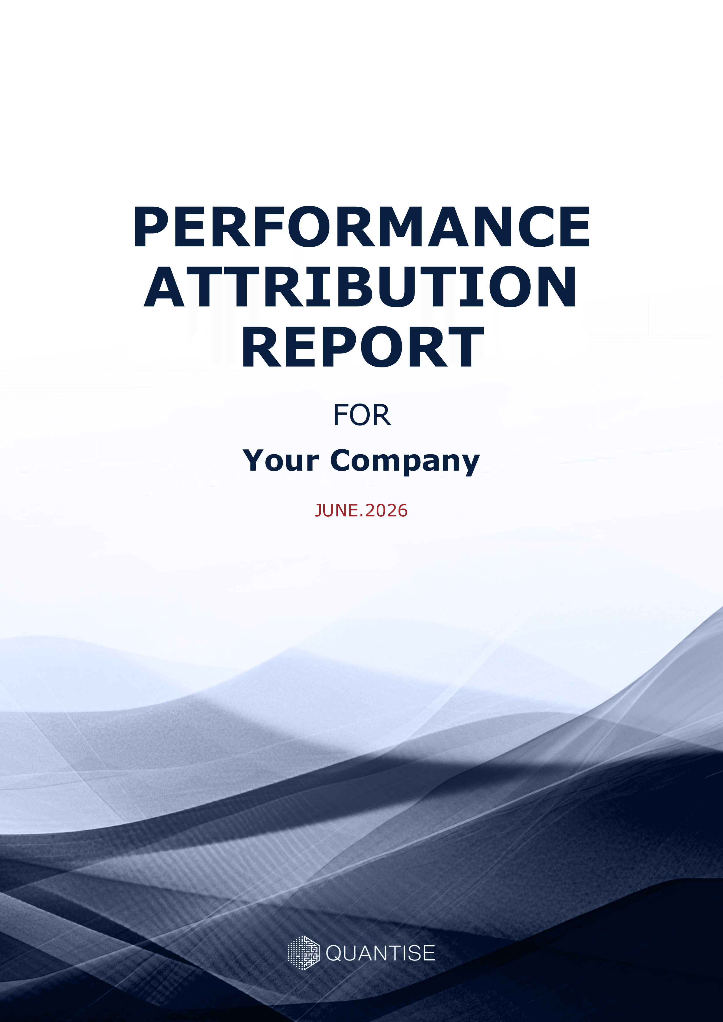 Performance Attribution Report cover. Illustrative data: synthetic portfolio, not a client book.
