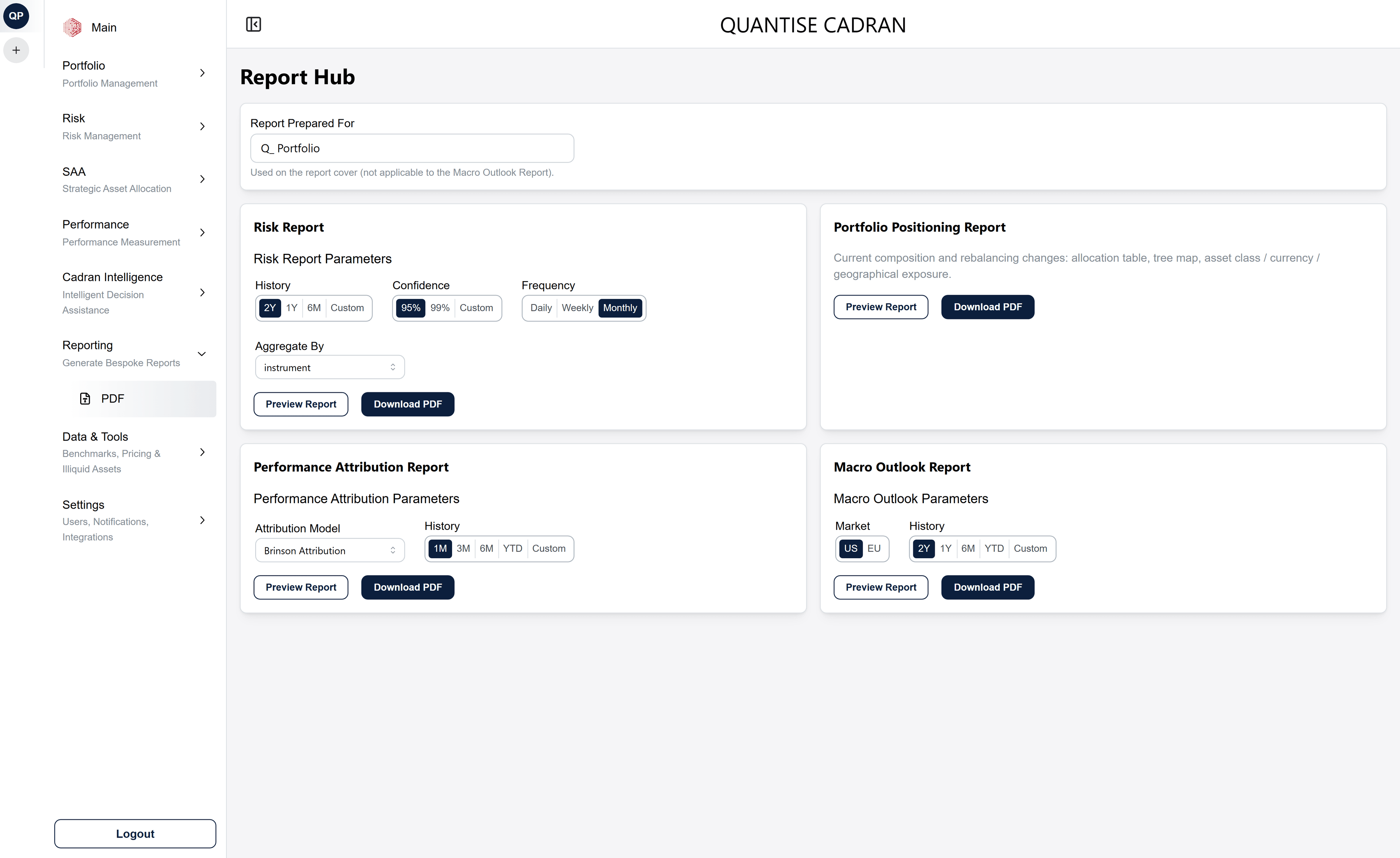 Report Hub Dashboard